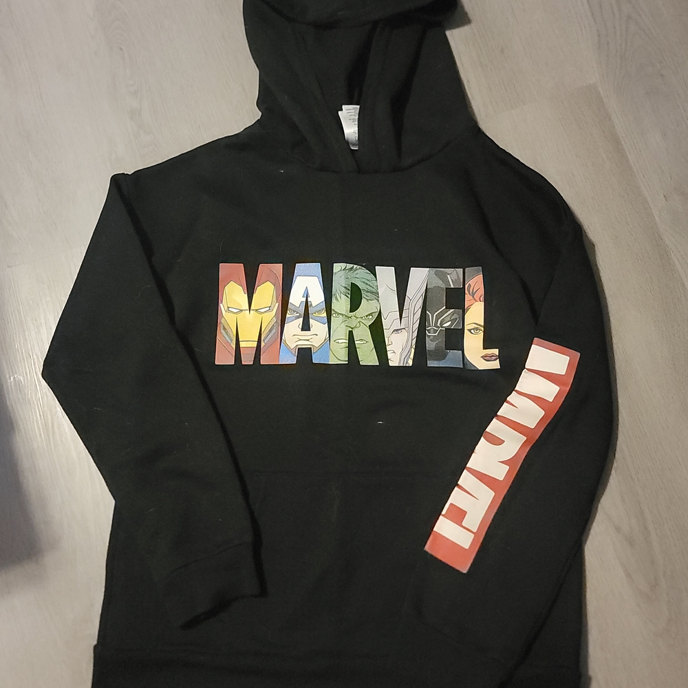 Marvel Black Hoodie with Colorful Logo